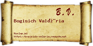 Bogisich Valéria névjegykártya