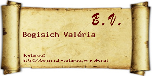 Bogisich Valéria névjegykártya